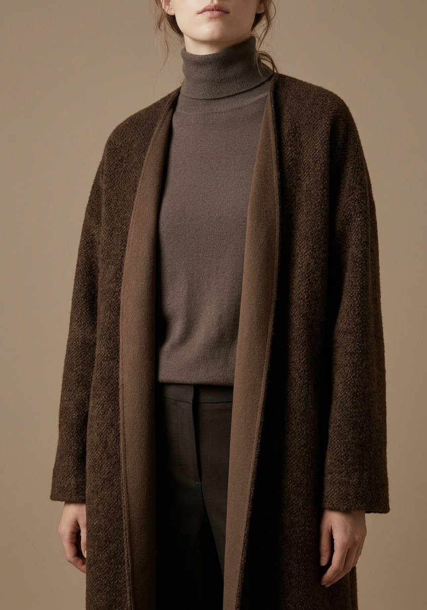 Manteau long Élégance  Coupe ample et texture raffinée