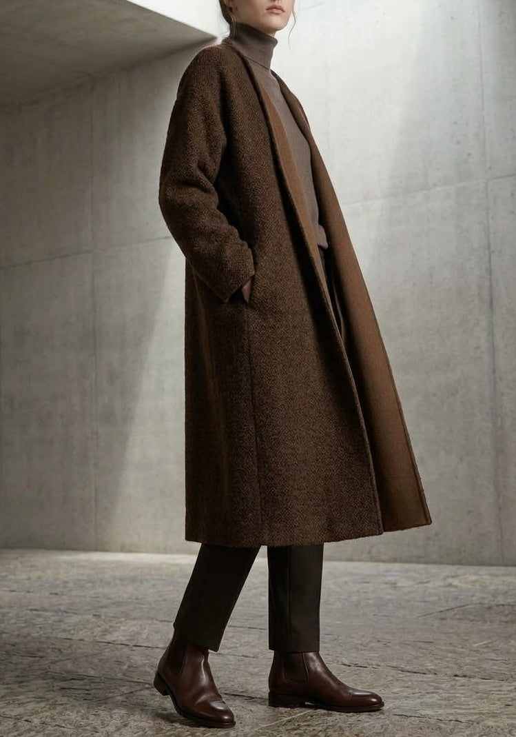 Manteau long Élégance  Coupe ample et texture raffinée