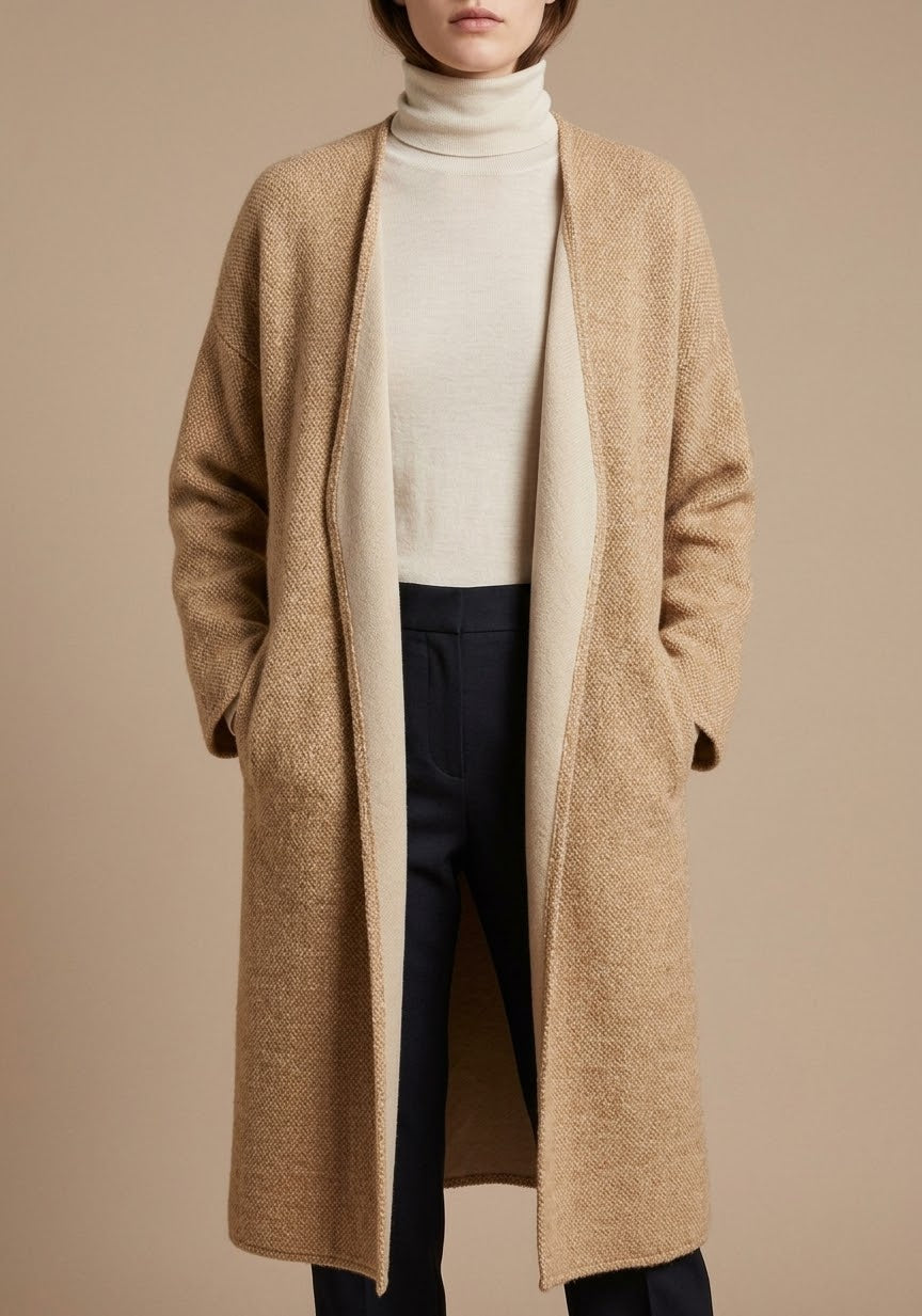 Manteau long Élégance  Coupe ample et texture raffinée