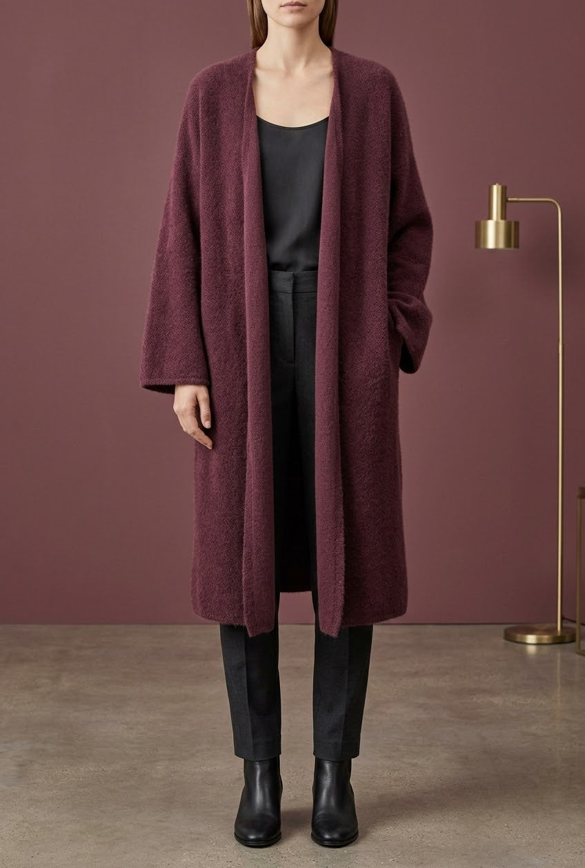 Manteau long Élégance  Coupe ample et texture raffinée