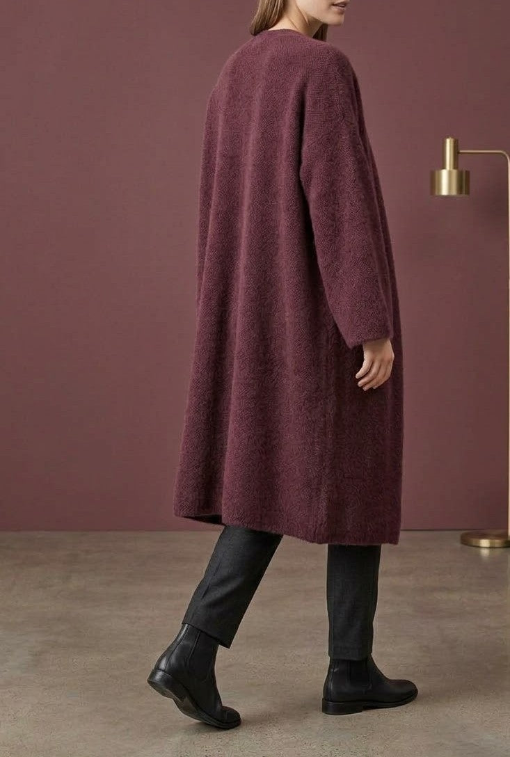 Manteau long Élégance  Coupe ample et texture raffinée