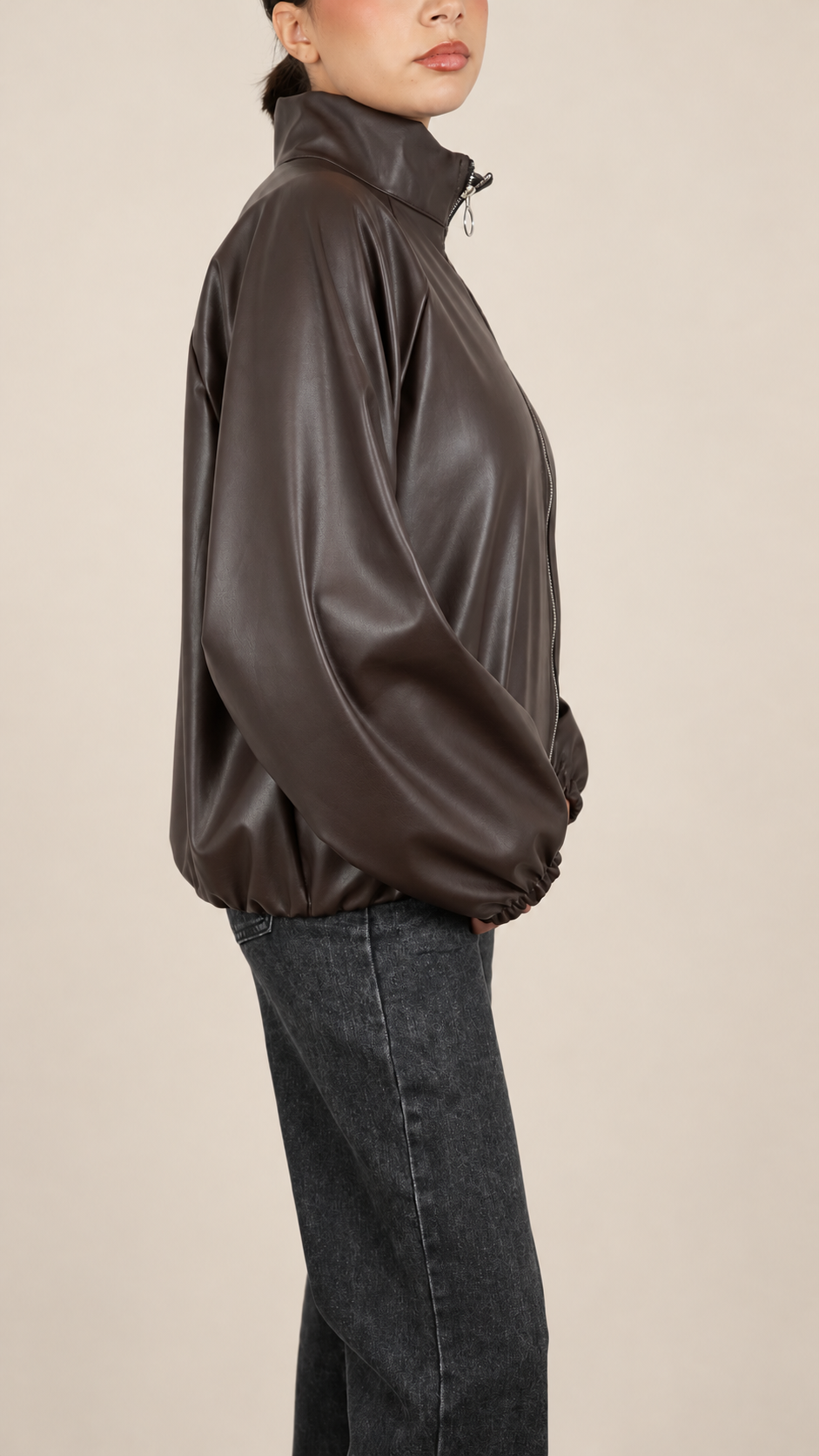 Veste Oversize Effet Cuir
