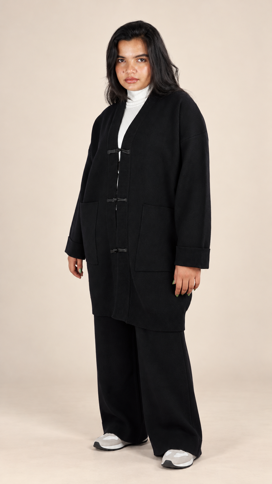 Ensemble Maille Premium 2 Pièces avec Gilet Long et Pantalon Large