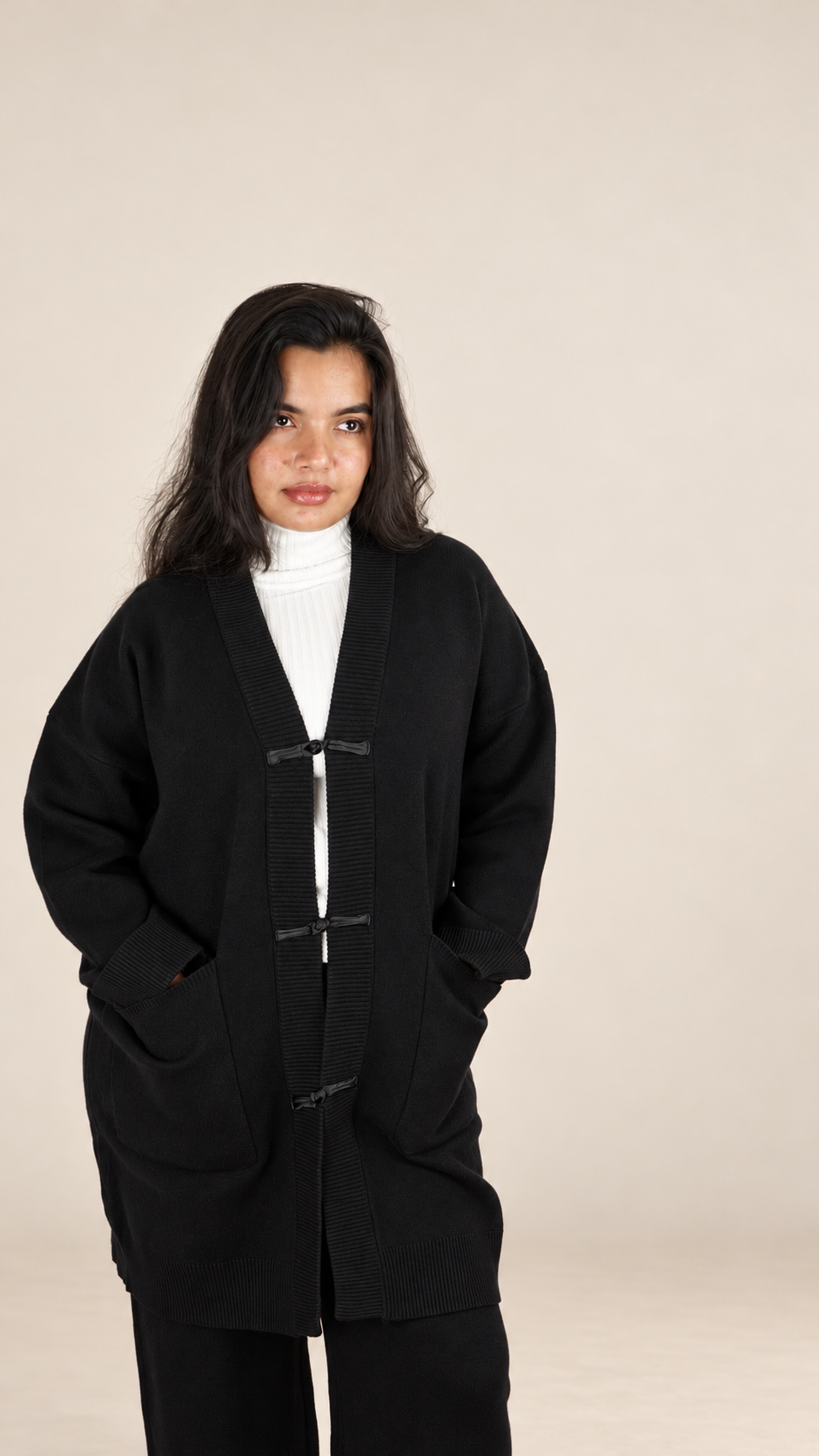 Ensemble Maille Premium 2 Pièces avec Gilet Long et Pantalon Large