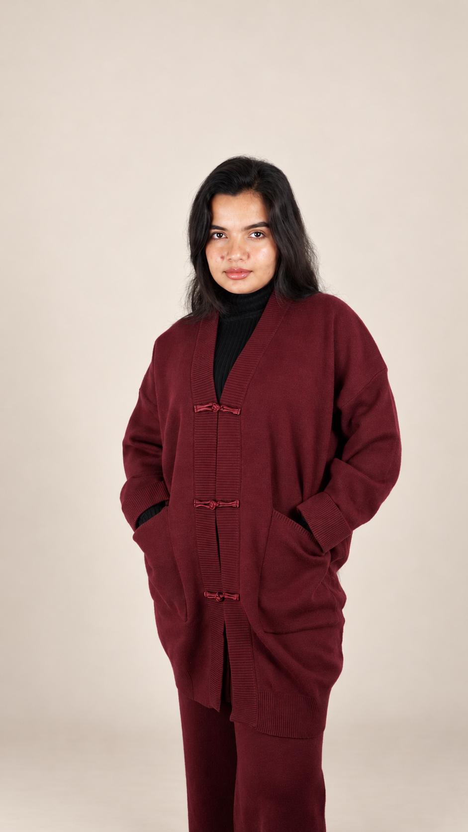 Ensemble Maille Premium 2 Pièces avec Gilet Long et Pantalon Large