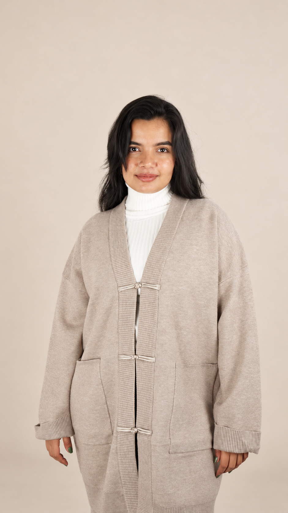 Ensemble Maille Premium 2 Pièces avec Gilet Long et Pantalon Large