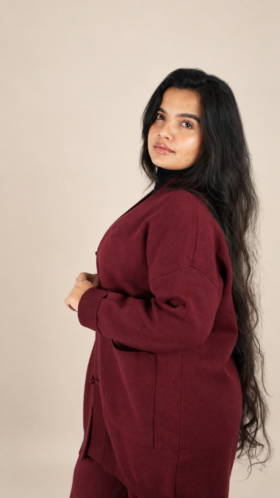 Ensemble Maille Premium 2 Pièces avec Gilet Long et Pantalon Large
