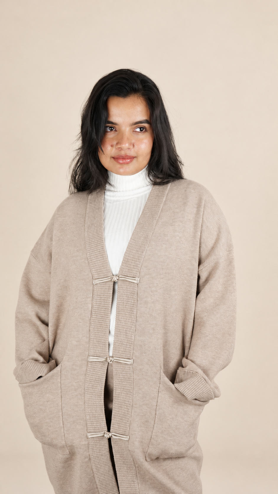 Ensemble Maille Premium 2 Pièces avec Gilet Long et Pantalon Large