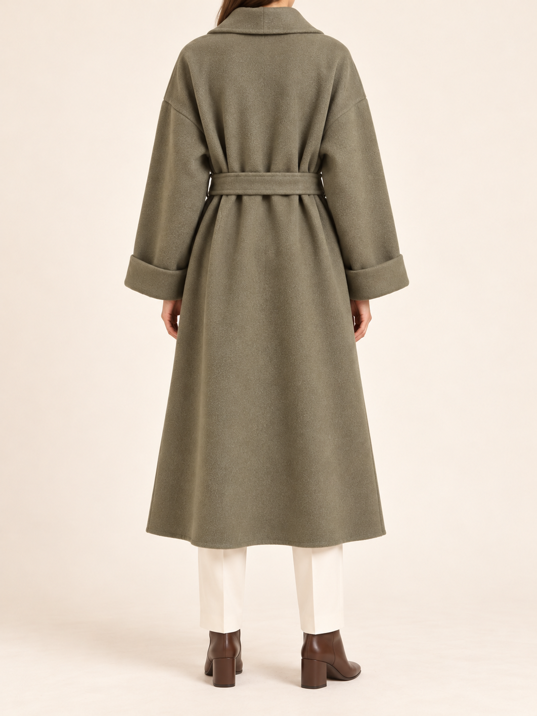 Manteau Long Portefeuille Élégance Premium avec Ceinture
