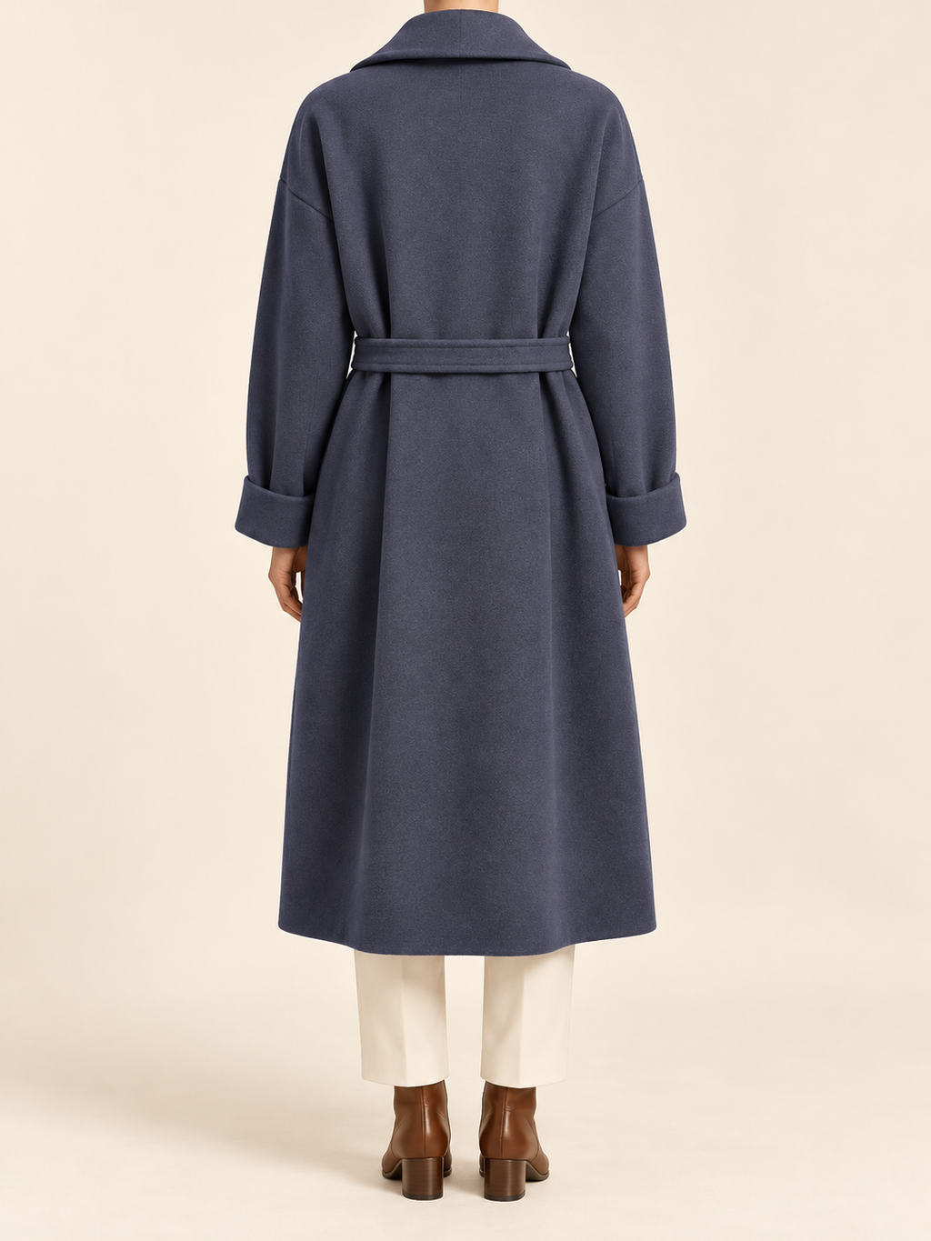 Manteau Long Portefeuille Élégance Premium avec Ceinture