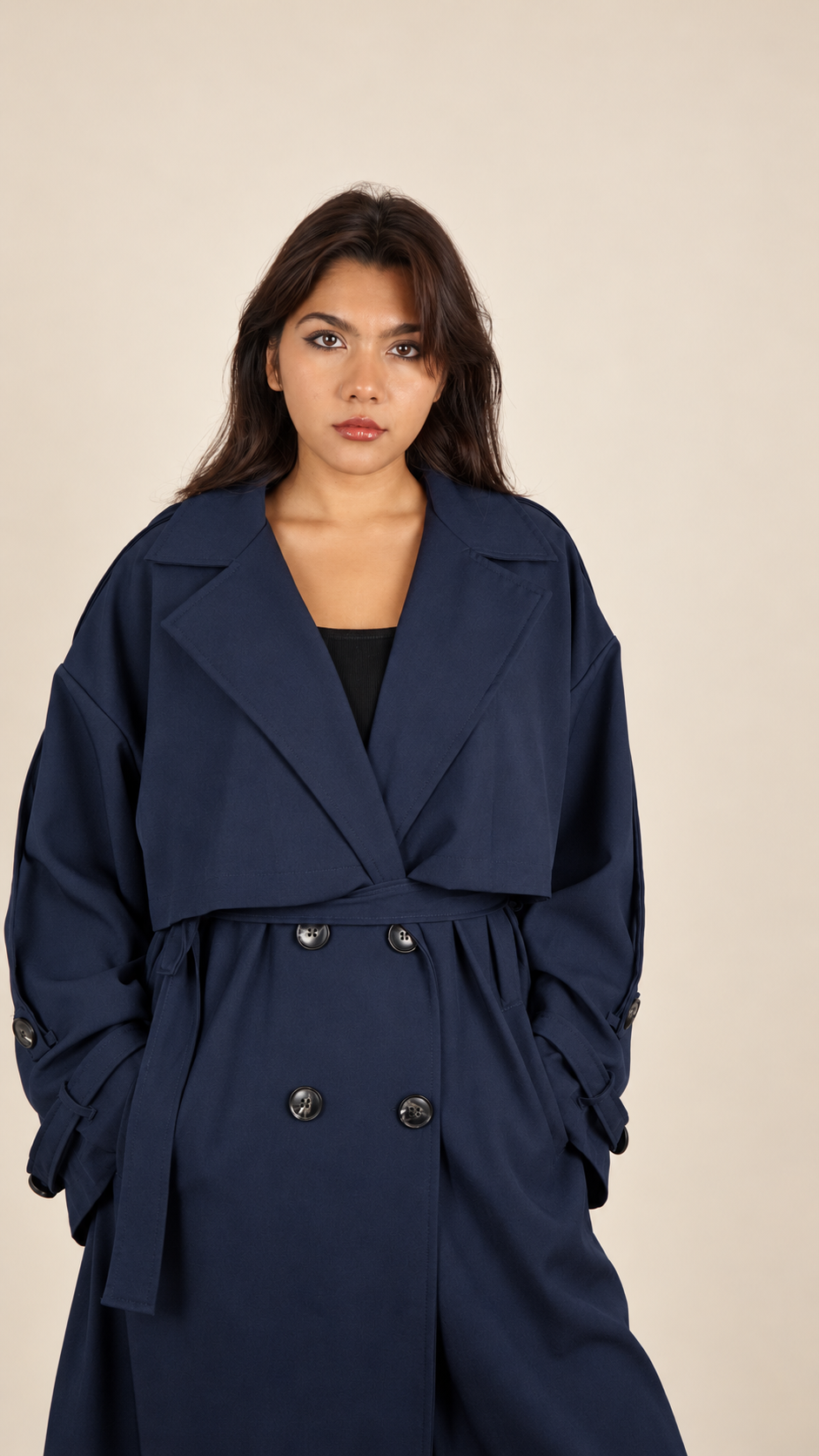 Trench Long Premium Oversize Ceinturé | Élégance & Confort