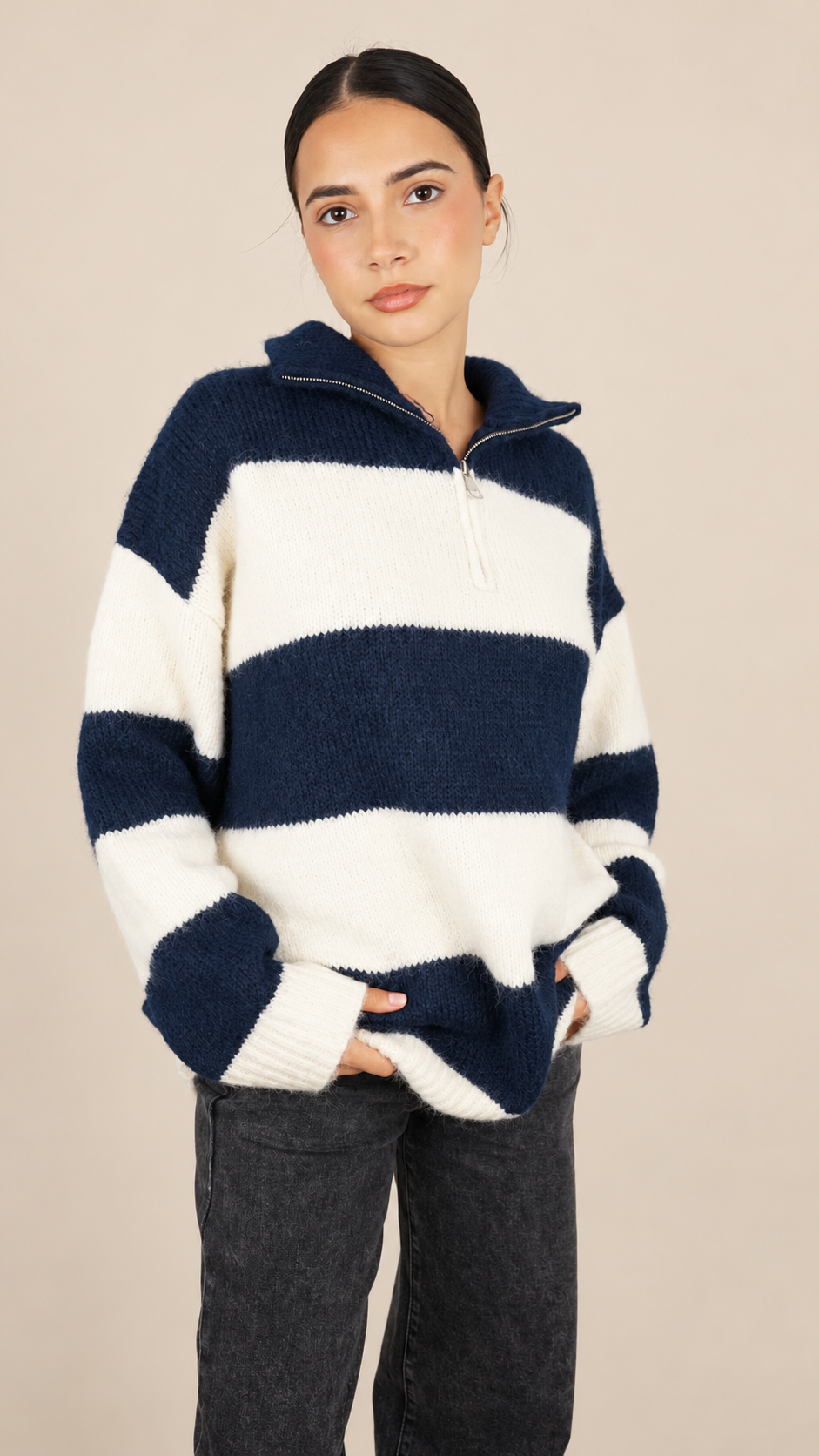 Pull Oversize Rayé Douceur Chic