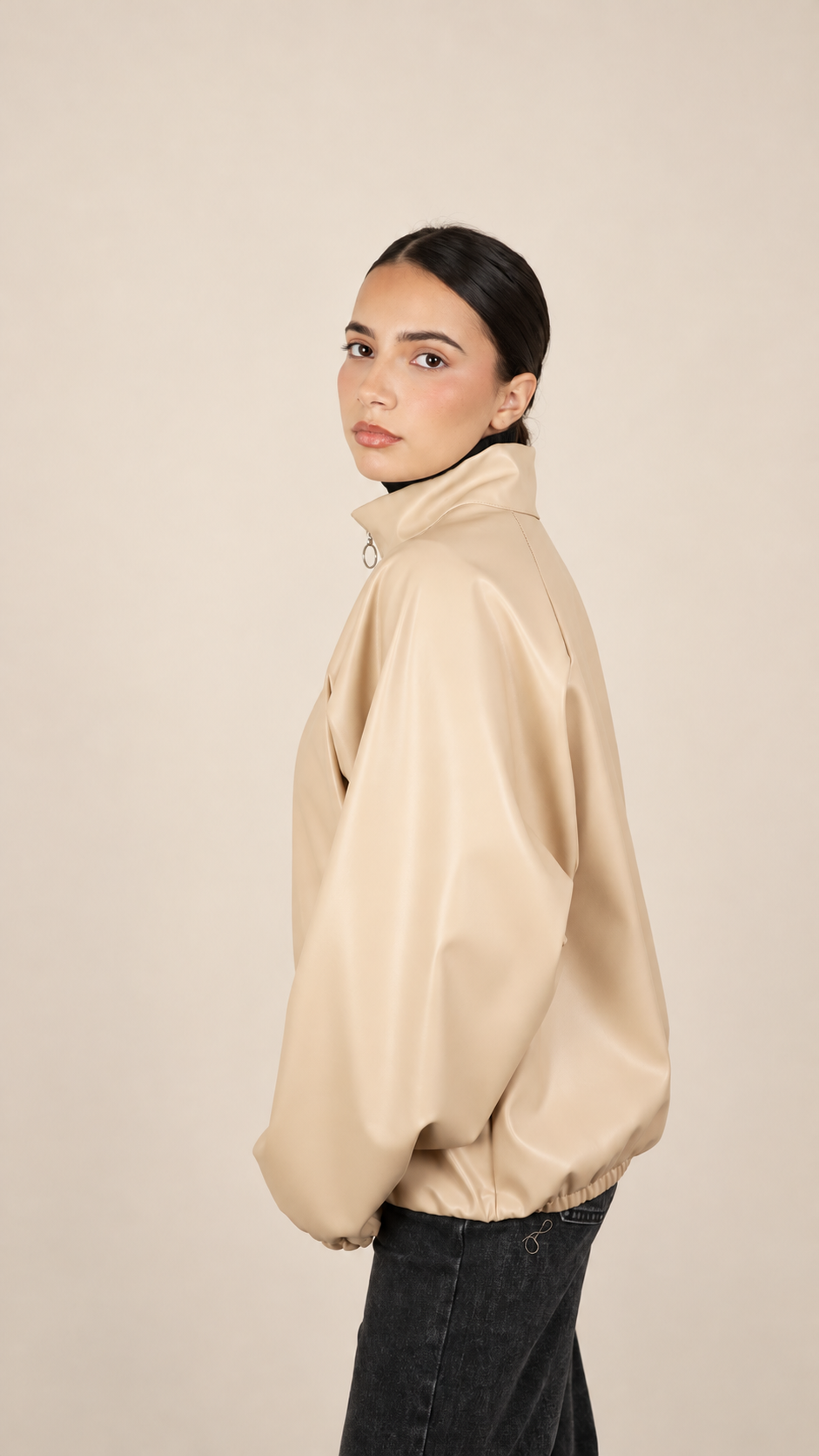 Veste Oversize Effet Cuir