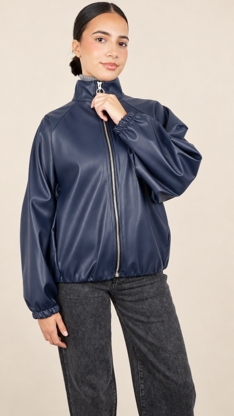 Veste Oversize Effet Cuir