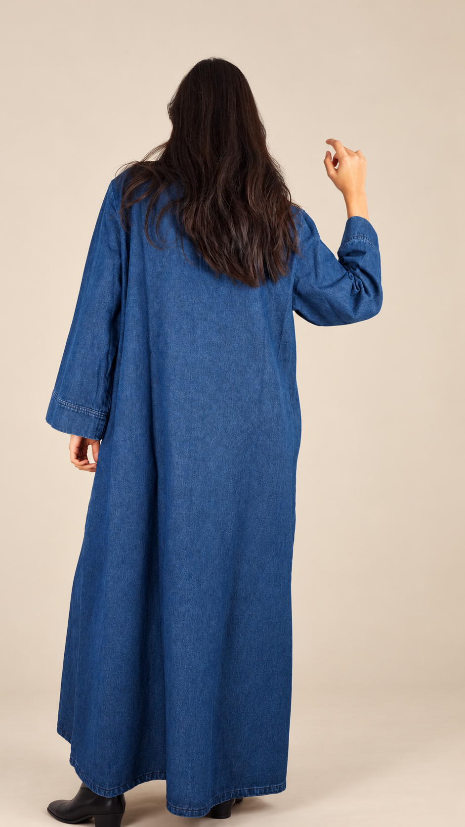 Robe Longue Denim Premium Style Oriental - Taille Unique