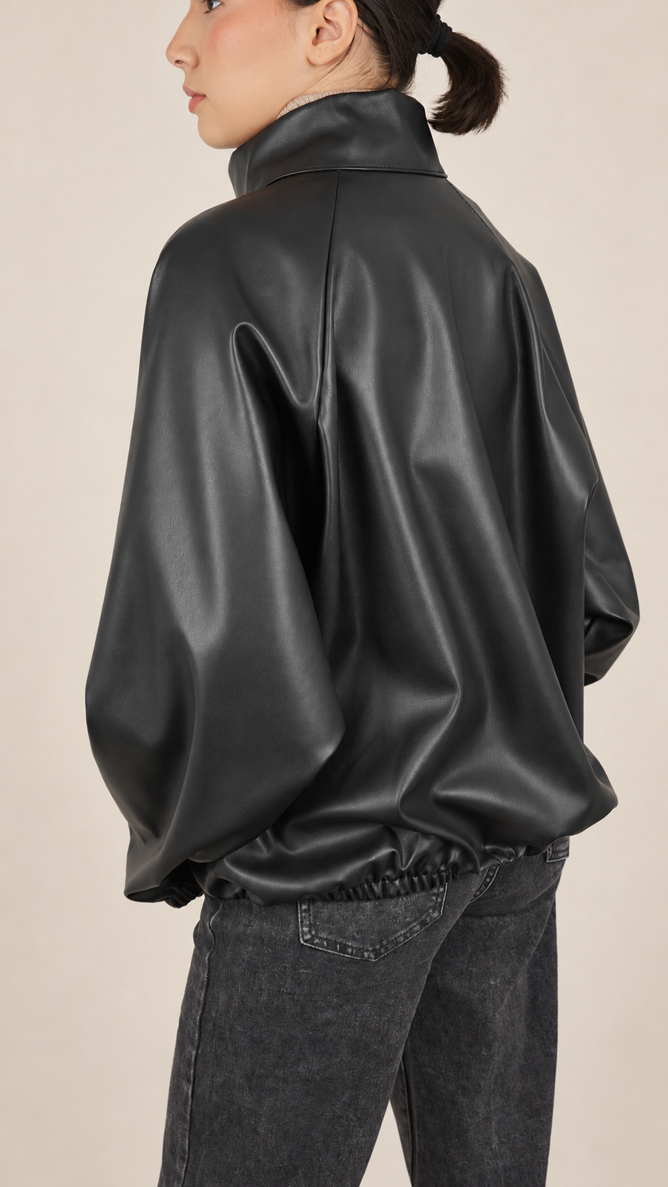 Veste Oversize Effet Cuir