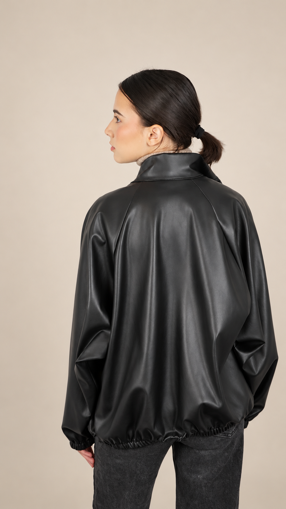 Veste Oversize Effet Cuir