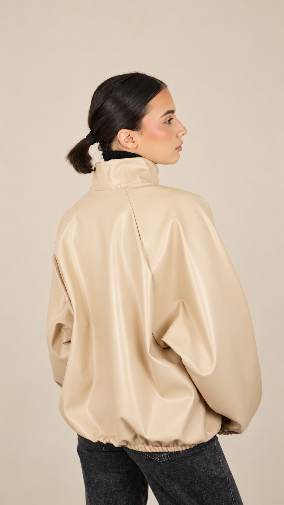 Veste Oversize Effet Cuir