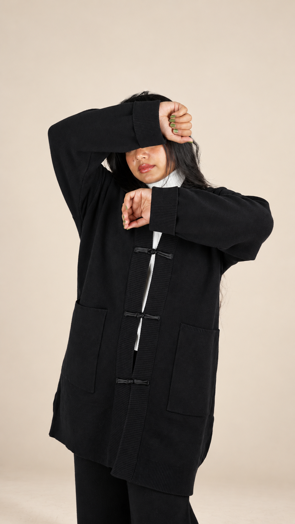 Ensemble Maille Premium 2 Pièces avec Gilet Long et Pantalon Large