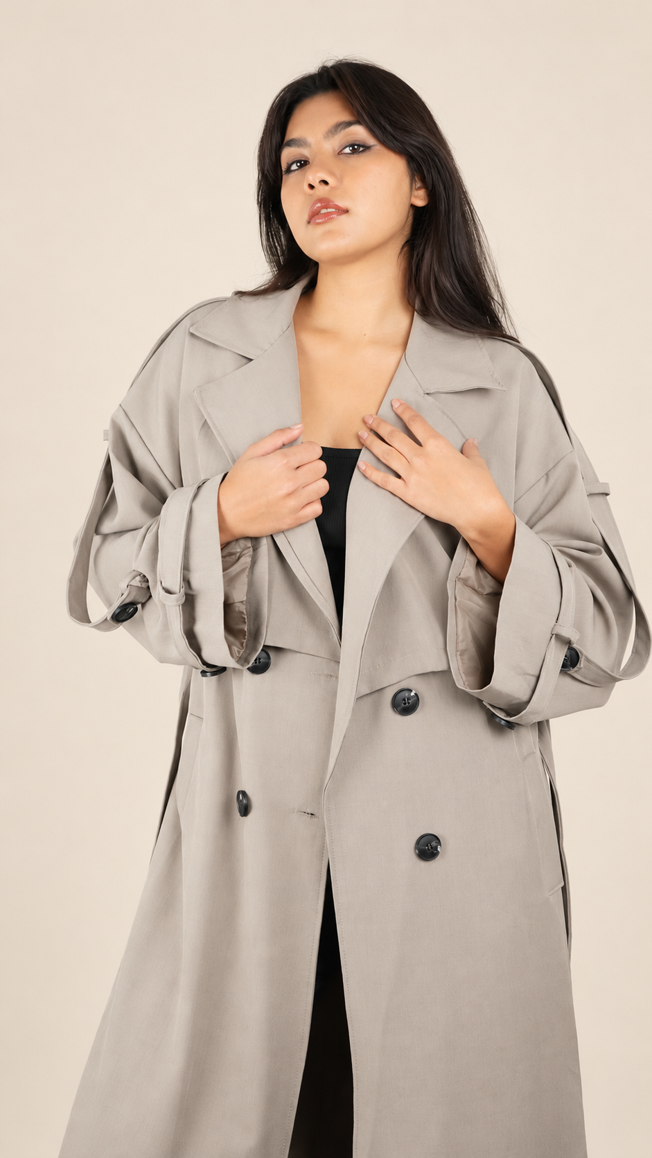 Trench Long Premium Oversize Ceinturé | Élégance & Confort