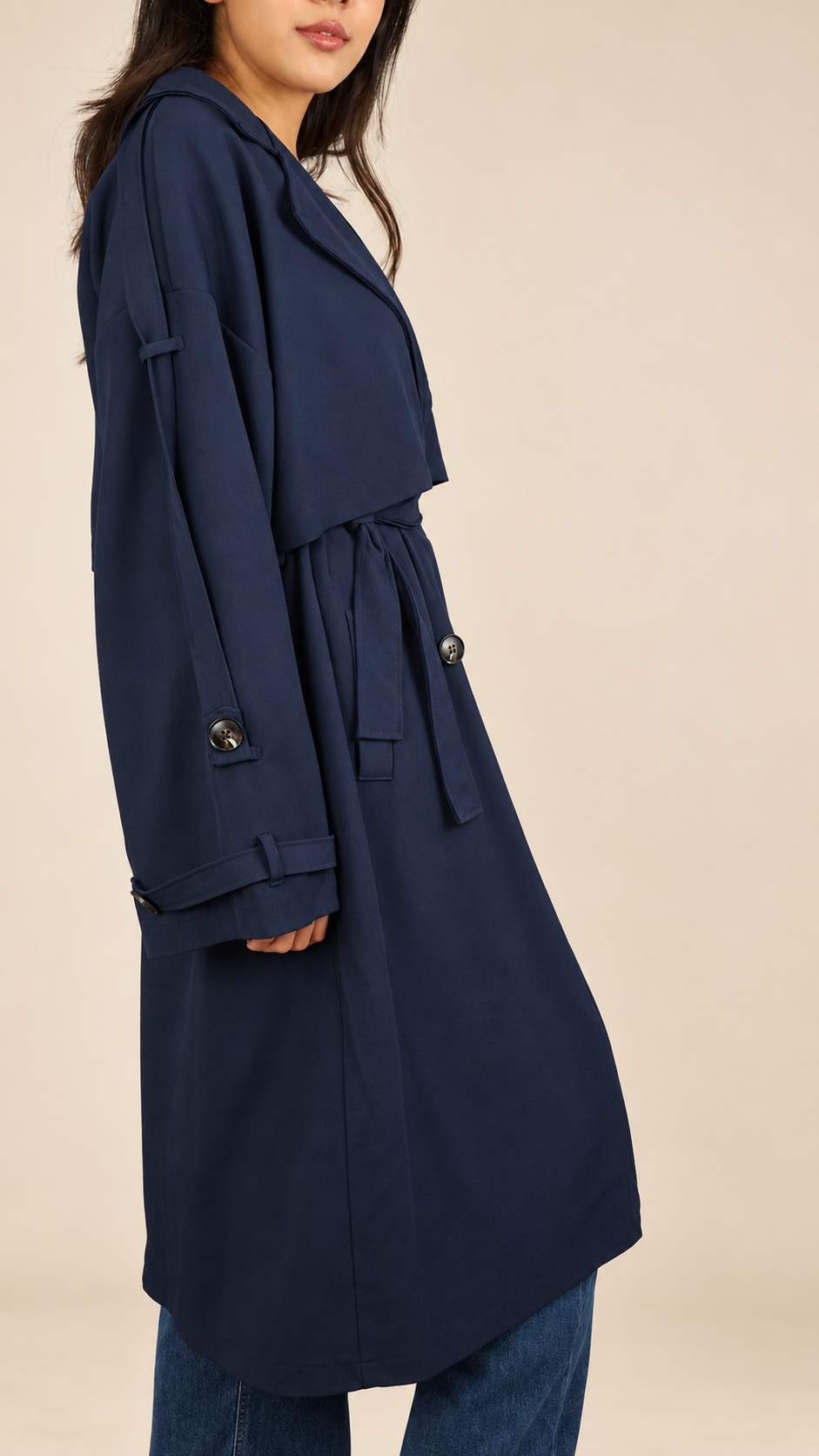 Trench Long Premium Oversize Ceinturé | Élégance & Confort