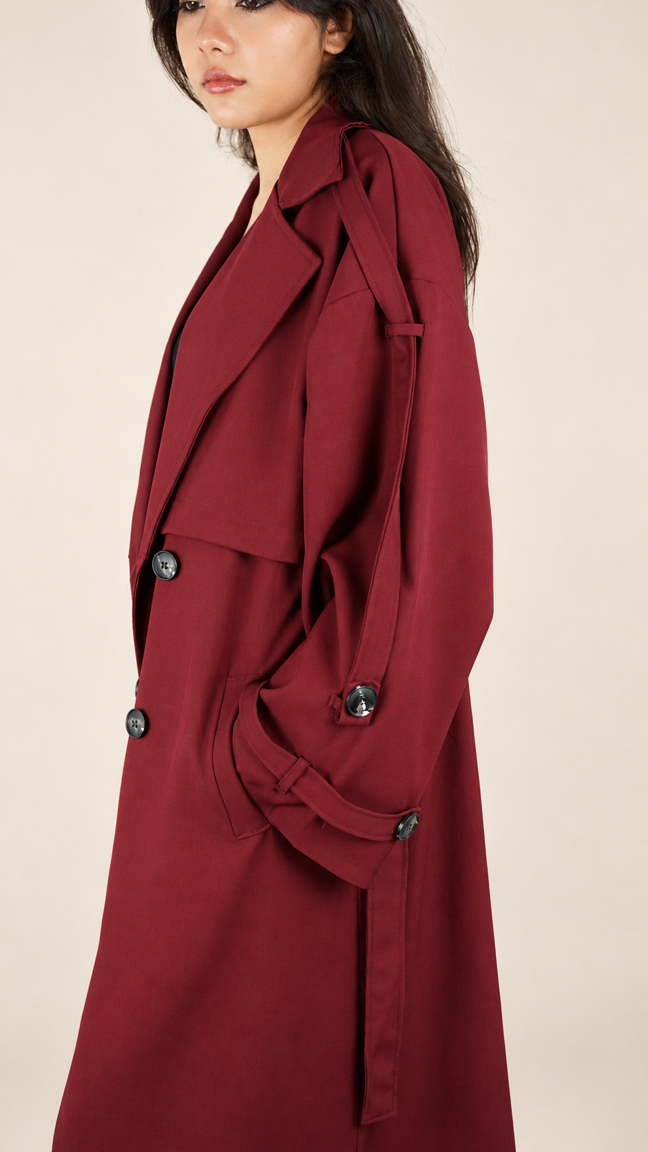 Trench Long Premium Oversize Ceinturé | Élégance & Confort