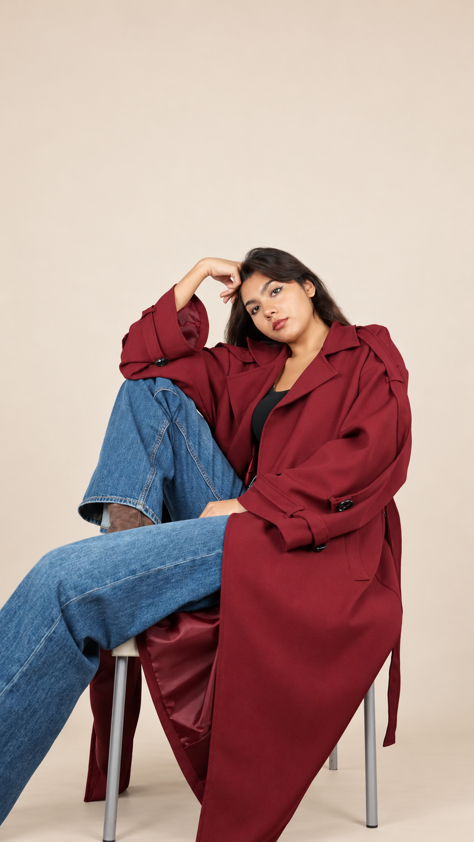 Trench Long Premium Oversize Ceinturé | Élégance & Confort