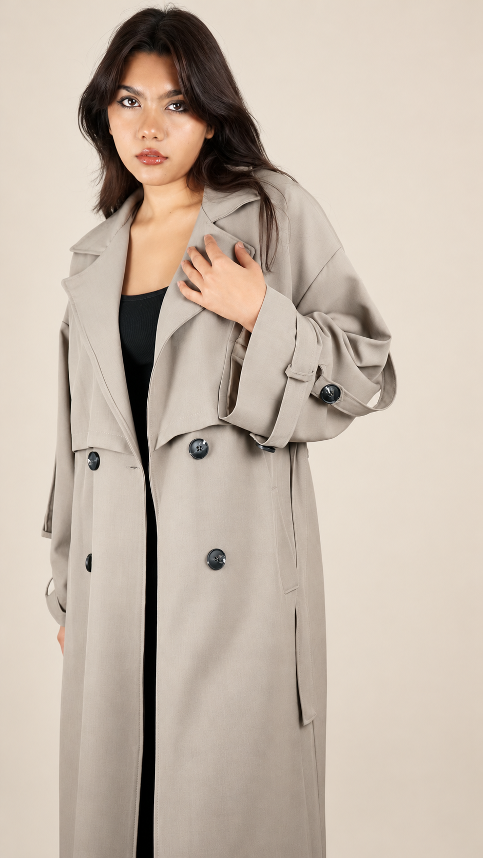 Trench Long Premium Oversize Ceinturé | Élégance & Confort