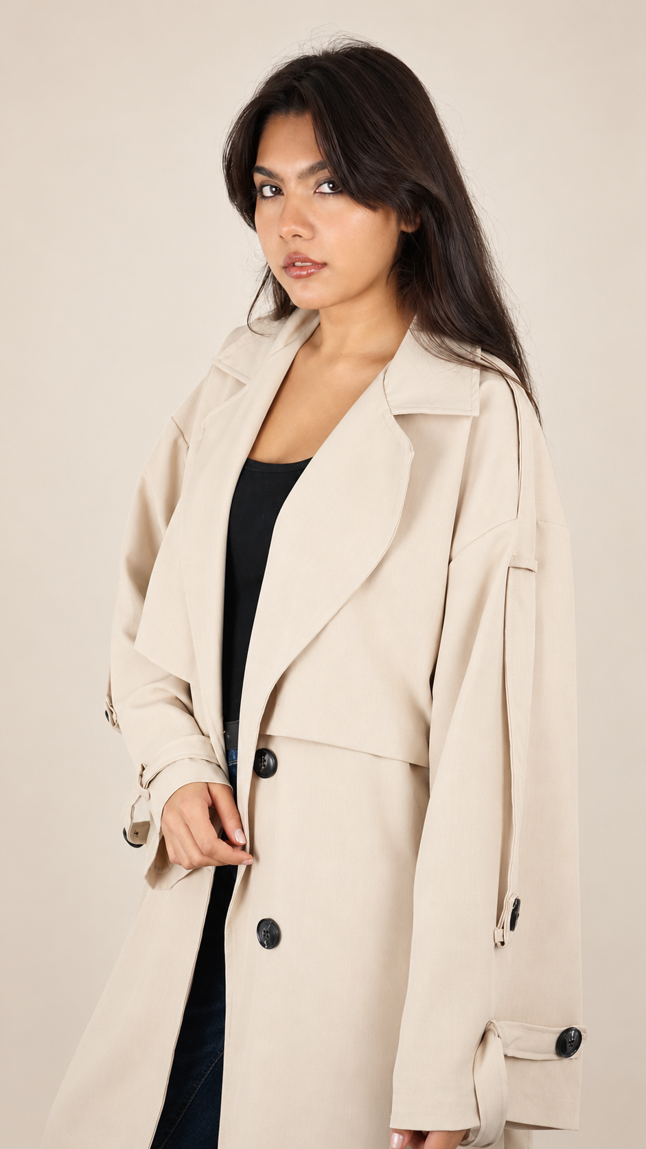 Trench Long Premium Oversize Ceinturé | Élégance & Confort
