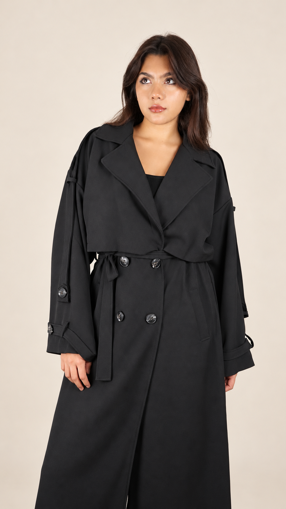 Trench Long Premium Oversize Ceinturé | Élégance & Confort