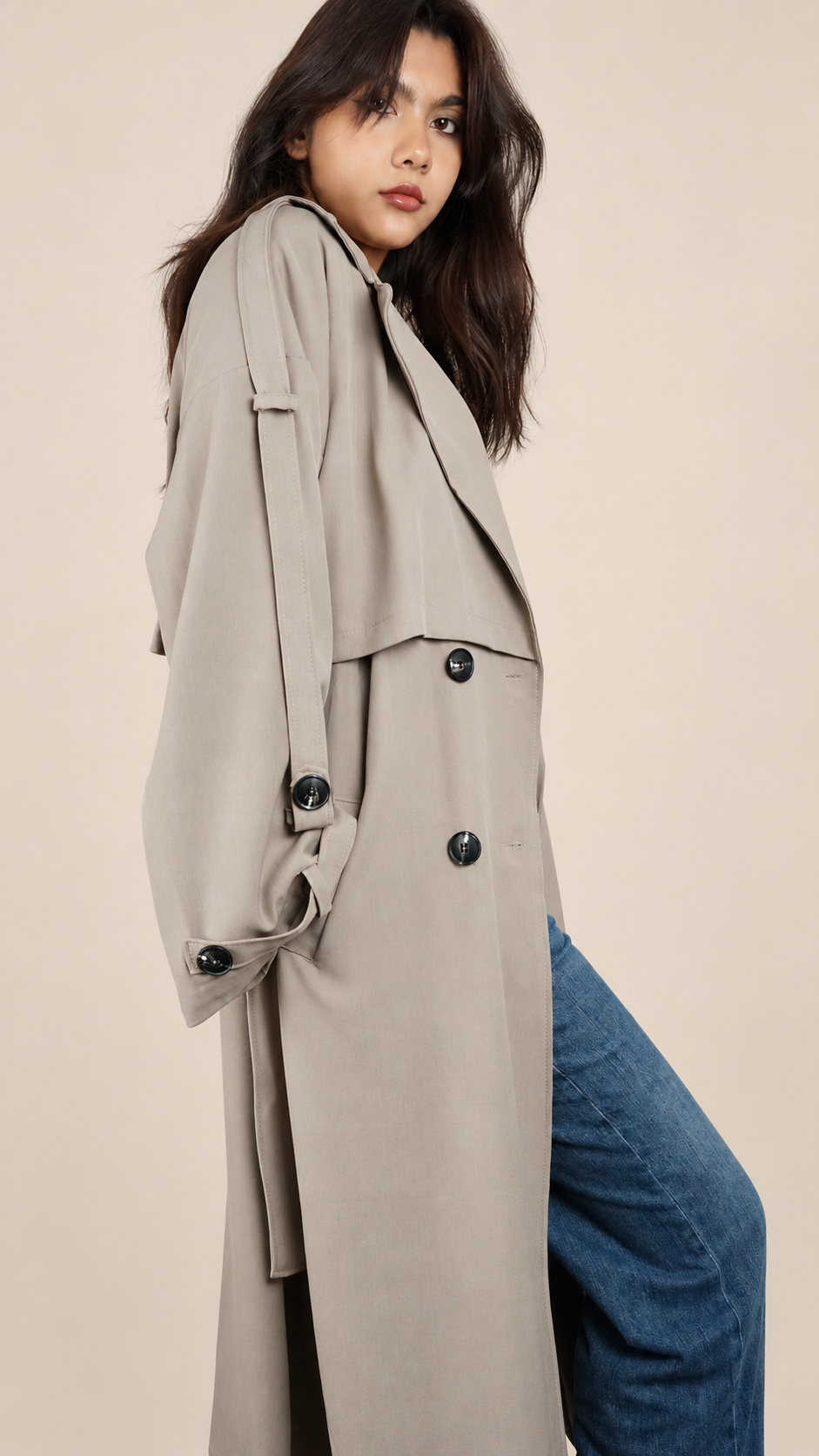 Trench Long Premium Oversize Ceinturé | Élégance & Confort