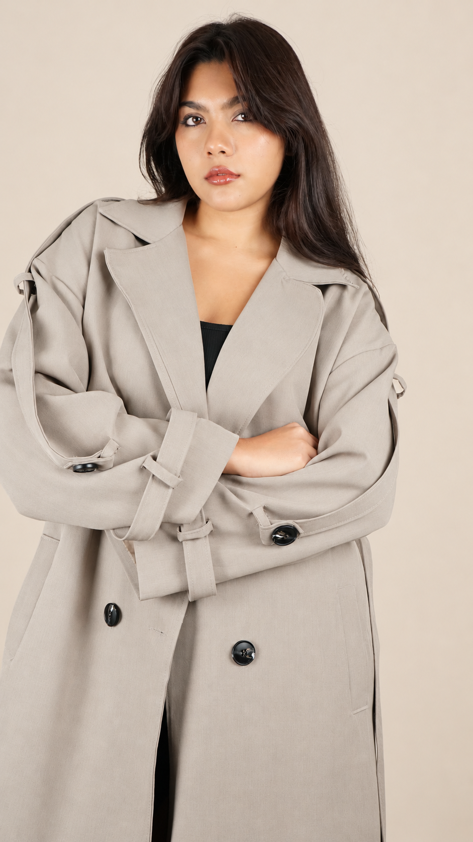 Trench Long Premium Oversize Ceinturé | Élégance & Confort