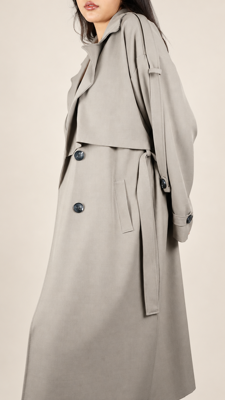 Trench Long Premium Oversize Ceinturé | Élégance & Confort