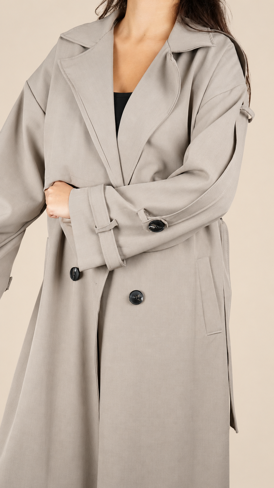Trench Long Premium Oversize Ceinturé | Élégance & Confort