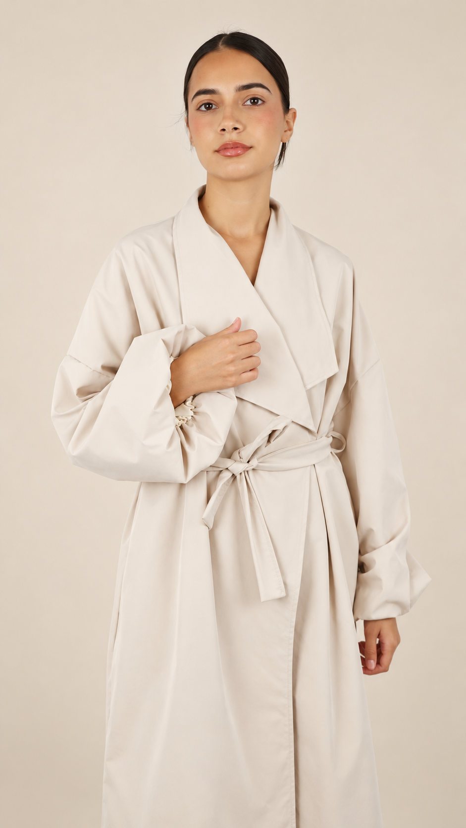 Trench Long Minimaliste Ceinturé | Chic Intemporel