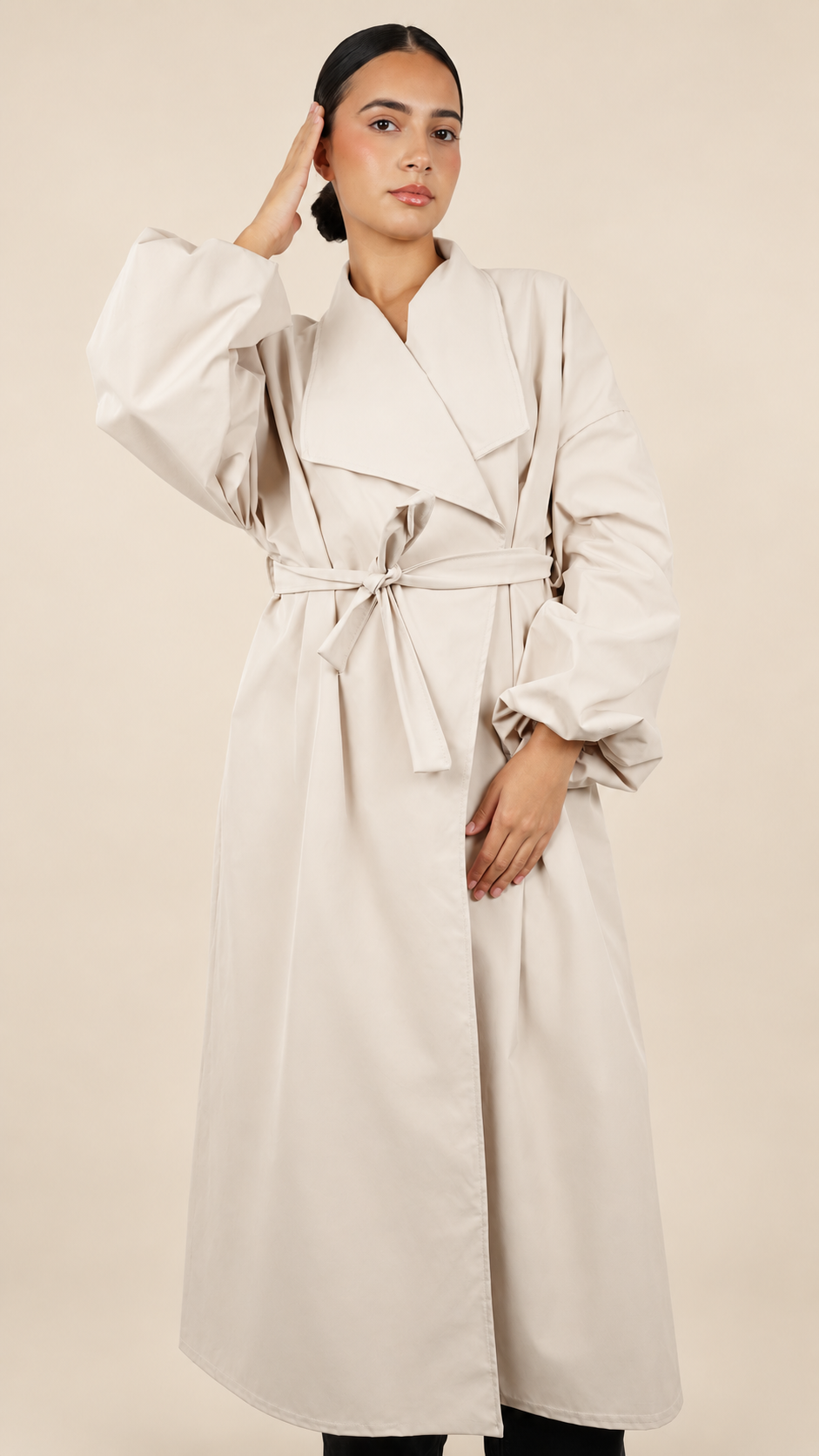 Trench Long Minimaliste Ceinturé | Chic Intemporel