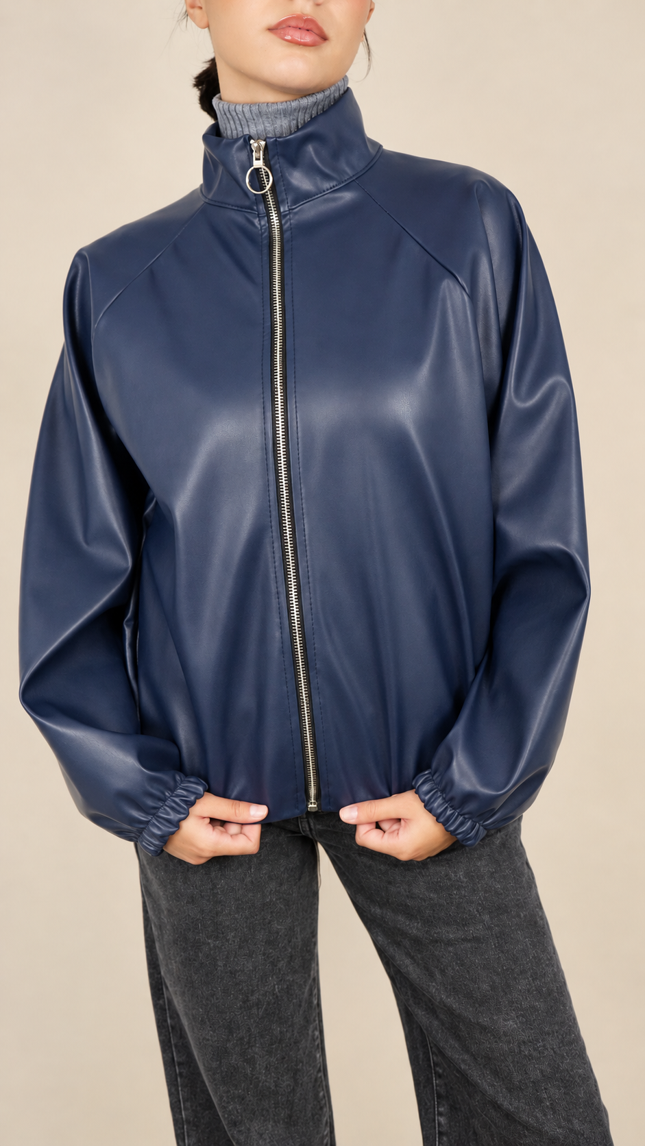 Veste Oversize Effet Cuir