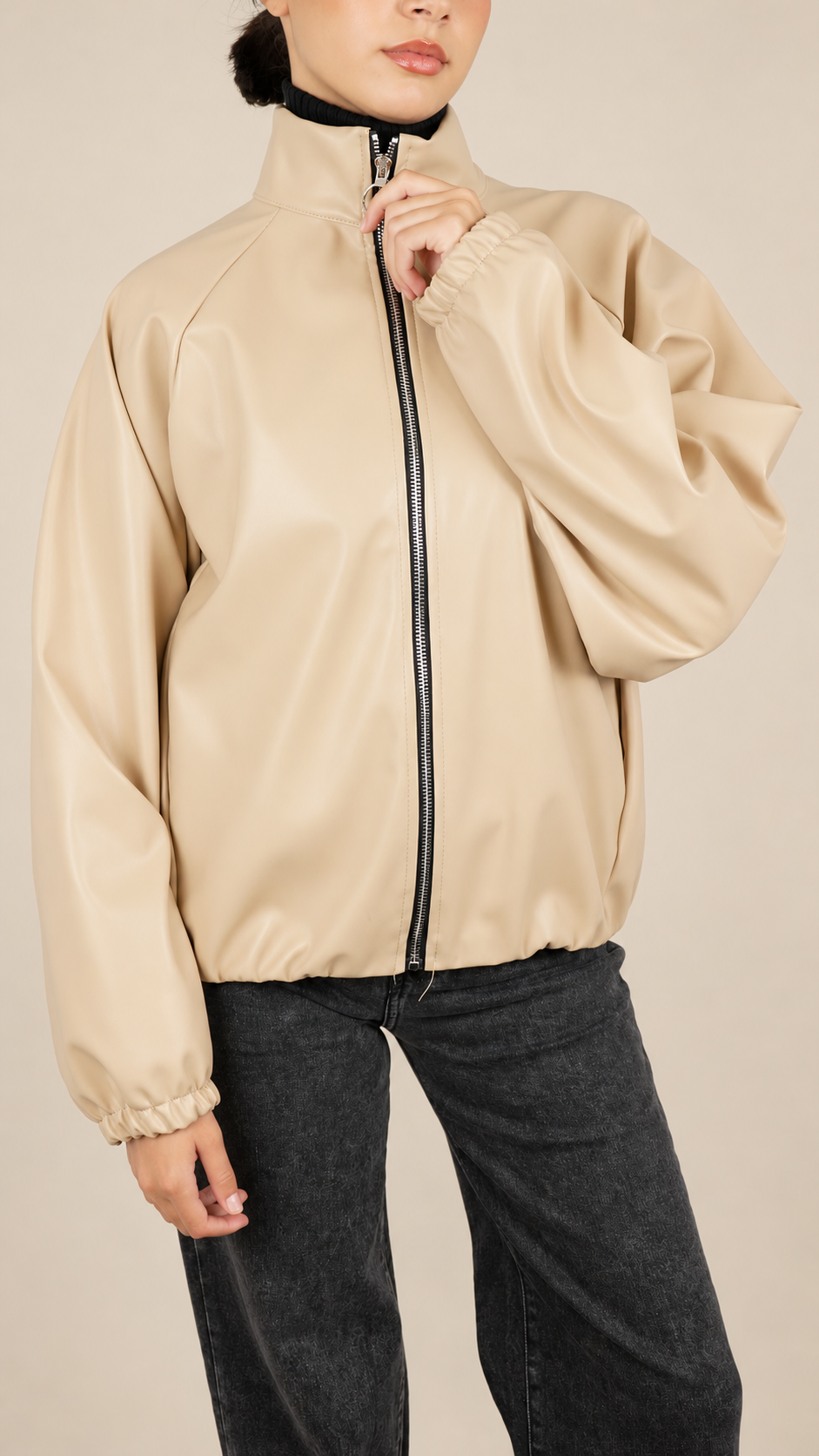 Veste Oversize Effet Cuir