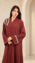Abaya Luxe Perlée avec Ceinture